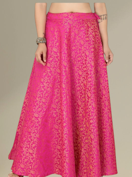 Dark pink brocade skirt / lehenga