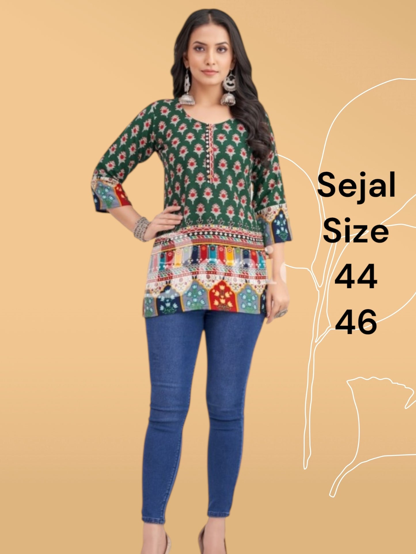 Sejal : cotton short kurtis