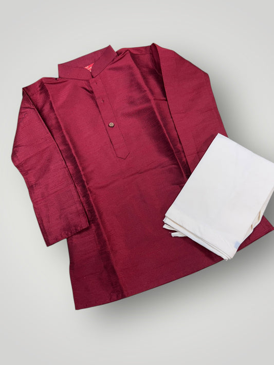 Maroon kurta pajama set for boys