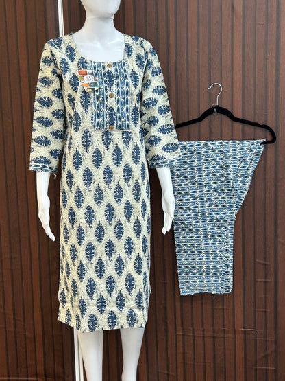 Pure cotton Kurti pant set