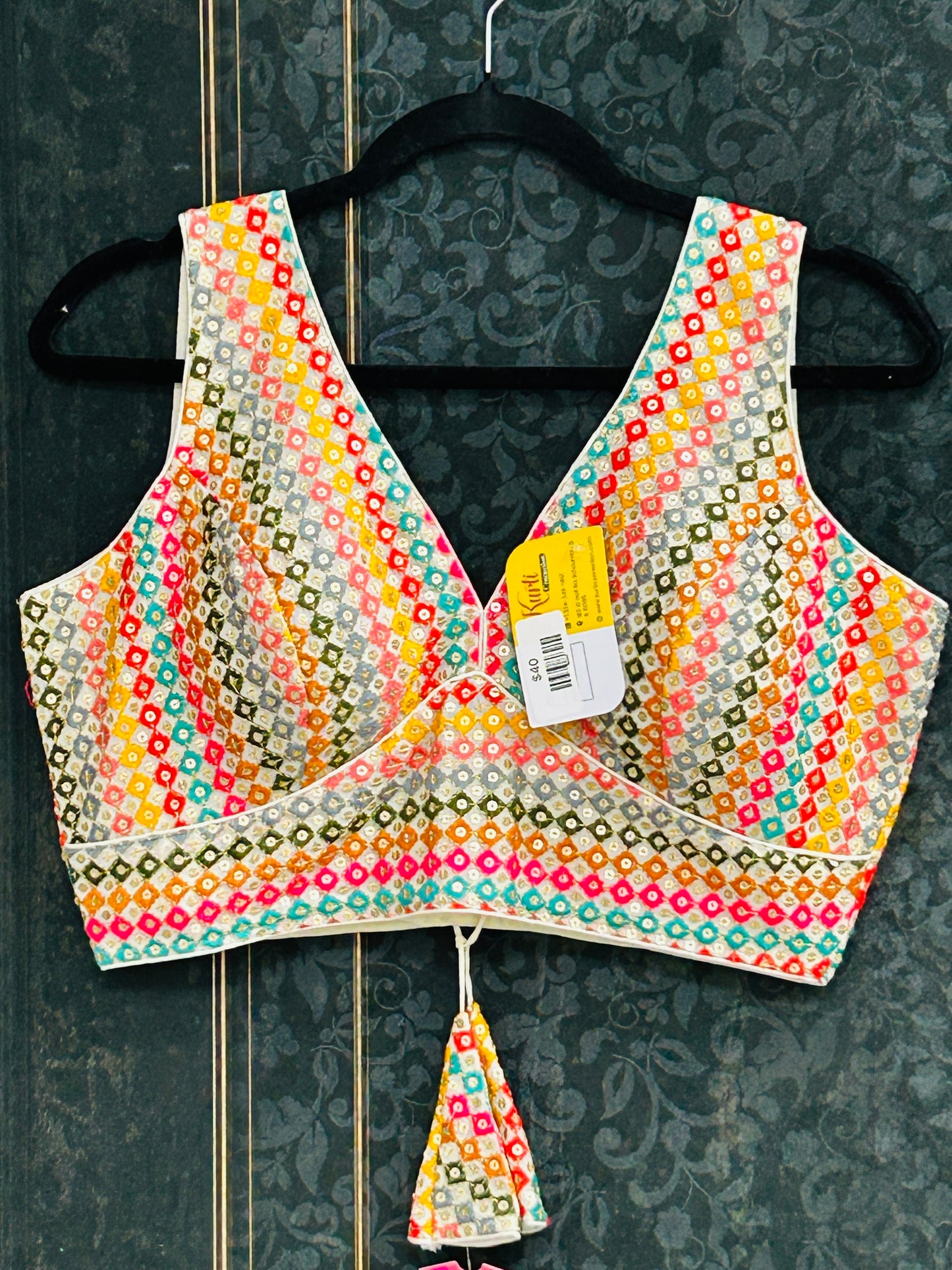 Multi color embroidered blouse