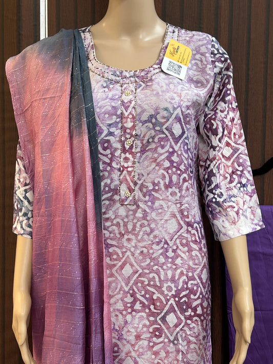 Modal silk batik print Kurti set