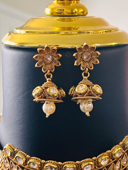 Traditional Kundan choker necklace set