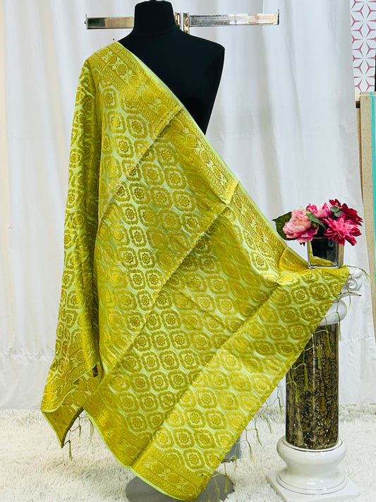 Light green silk dupatta