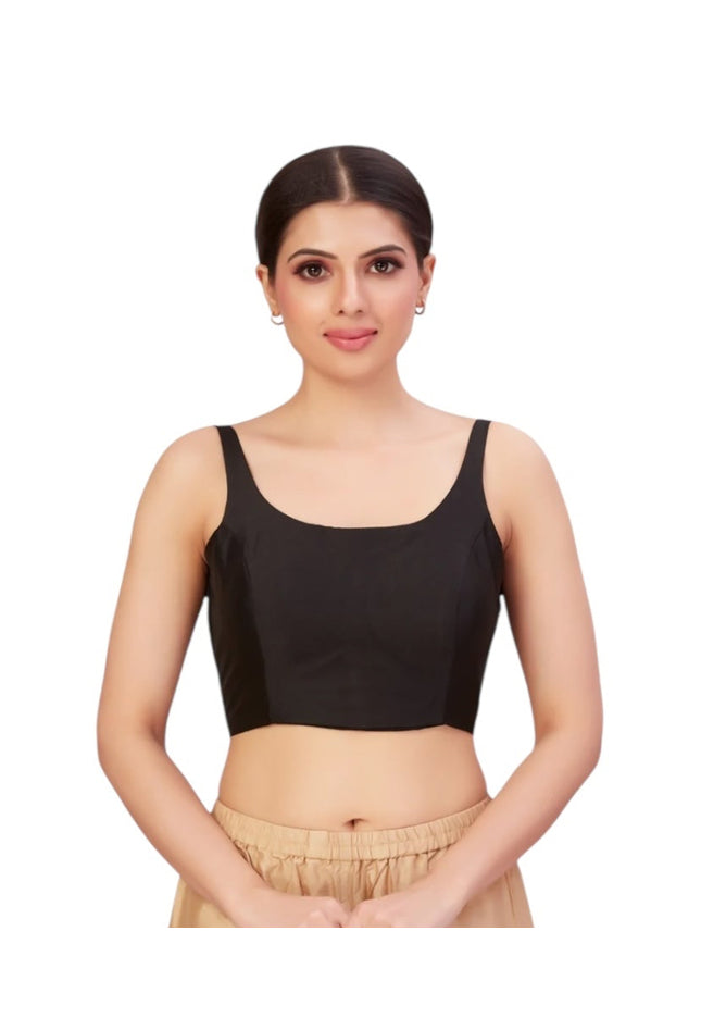 Black sleeveless blouse