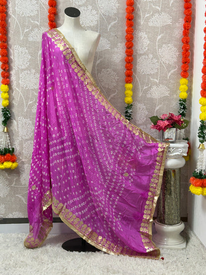 Light purple Bandhani dupatta