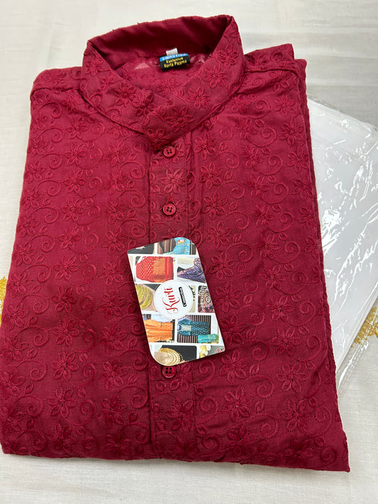 Cotton chikankari kurta pajama