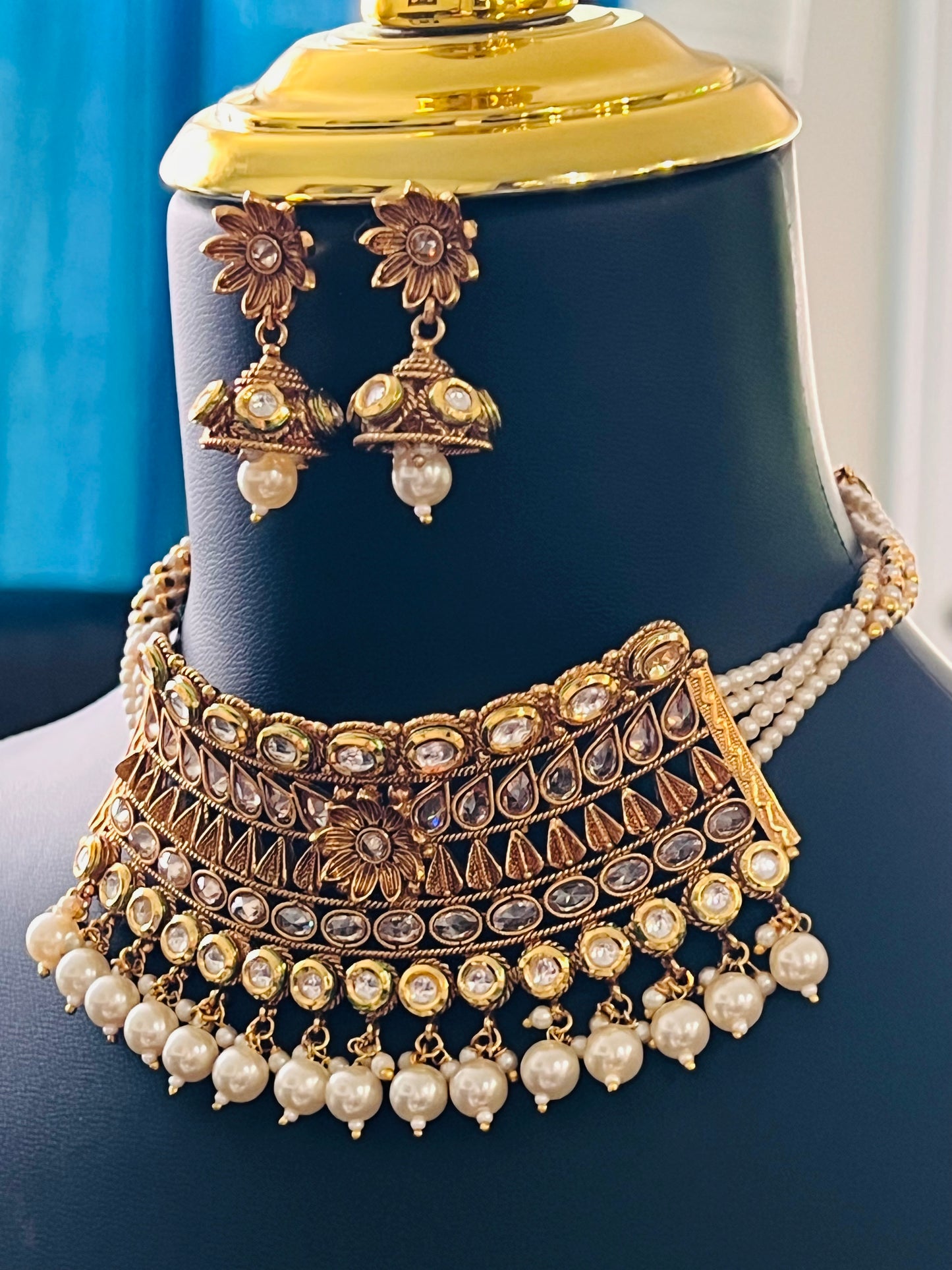 Traditional Kundan choker necklace set