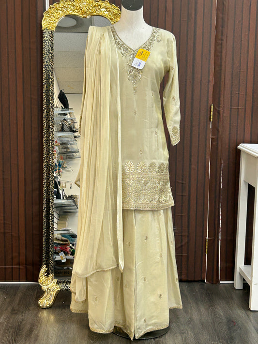 Light golden sharara set