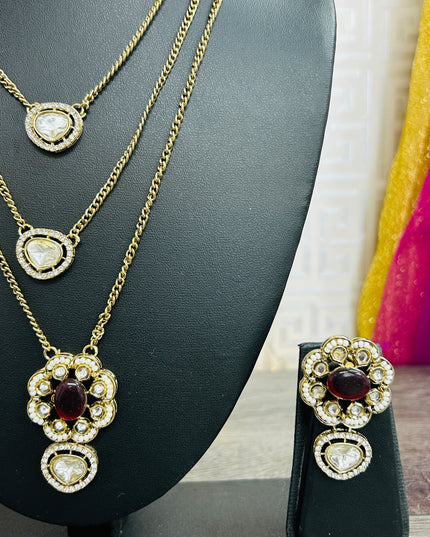 Moissanite Kundan necklace