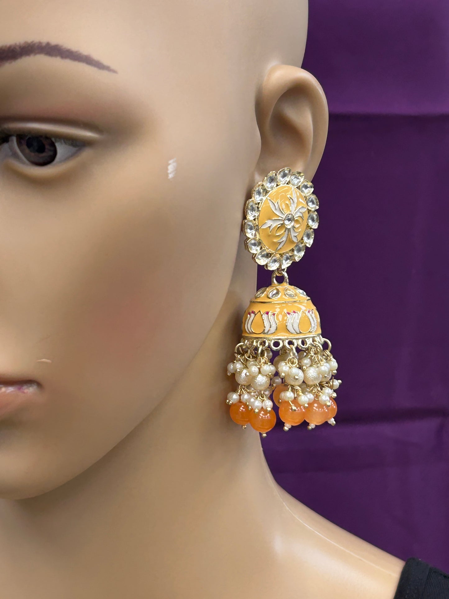Light orange jhumki