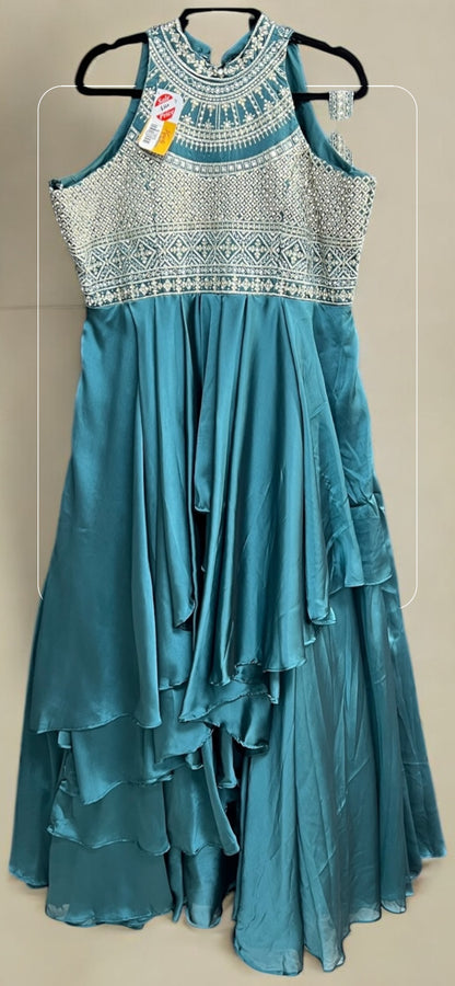 Chiffon silk Indo western gown/ long dress