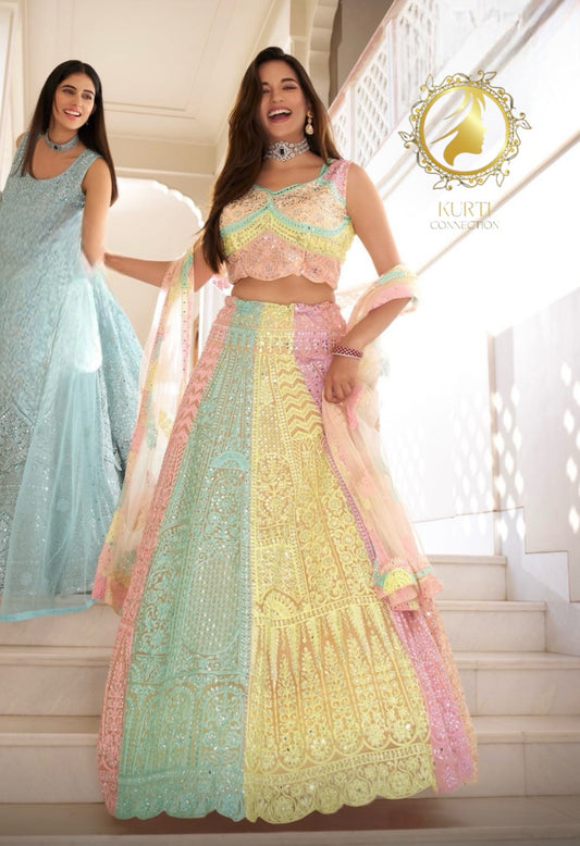 Multi colored heavy Lehenga choli set | bridal Lehenga