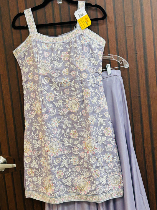 Lilac purple sharara set