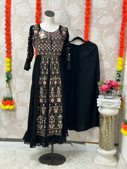 Party wear long kurti set with Plazzo pant