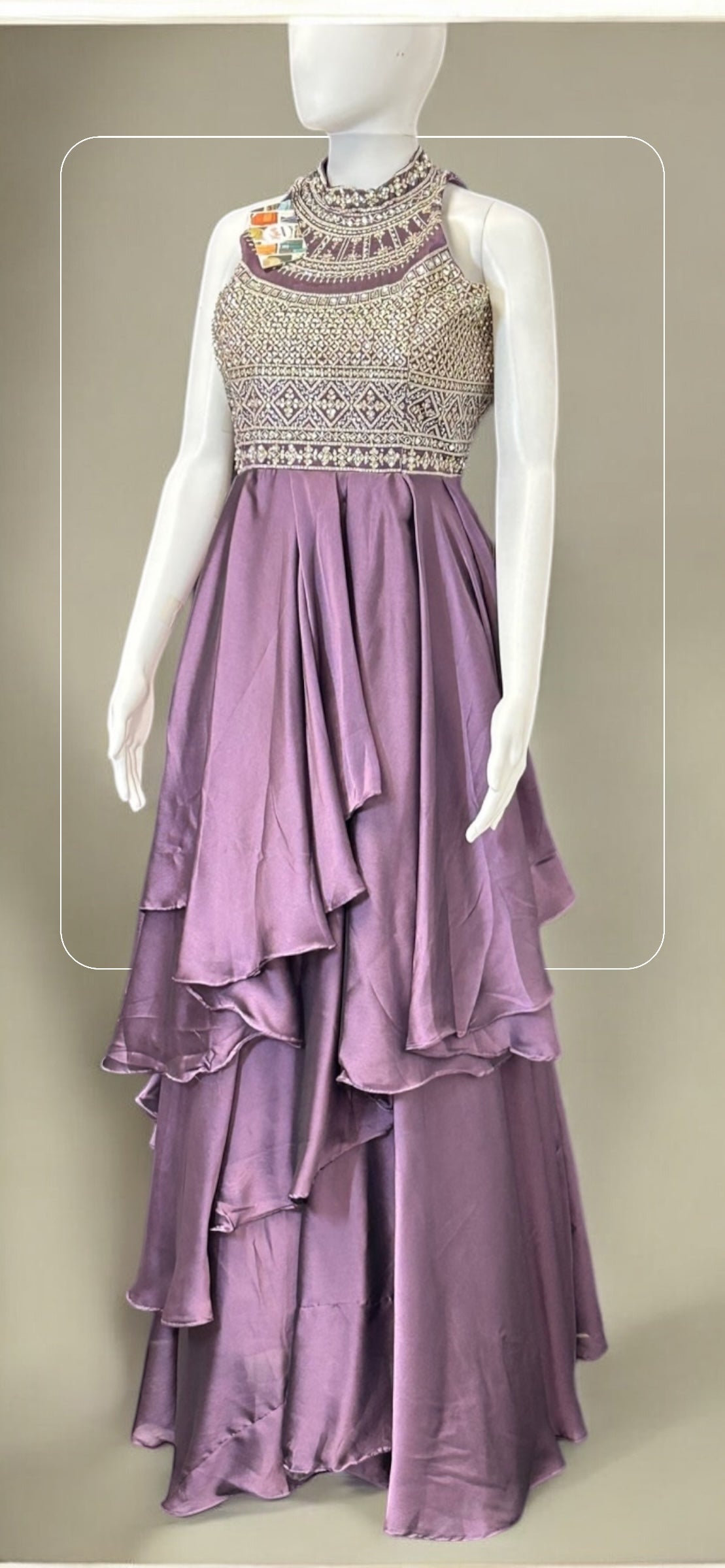 Chiffon silk Indo western gown/ long dress