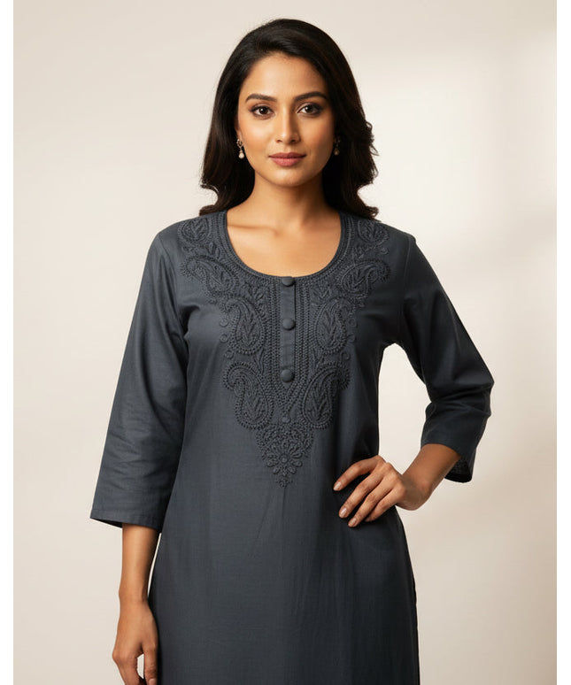 Rayon Chikankari Kurti