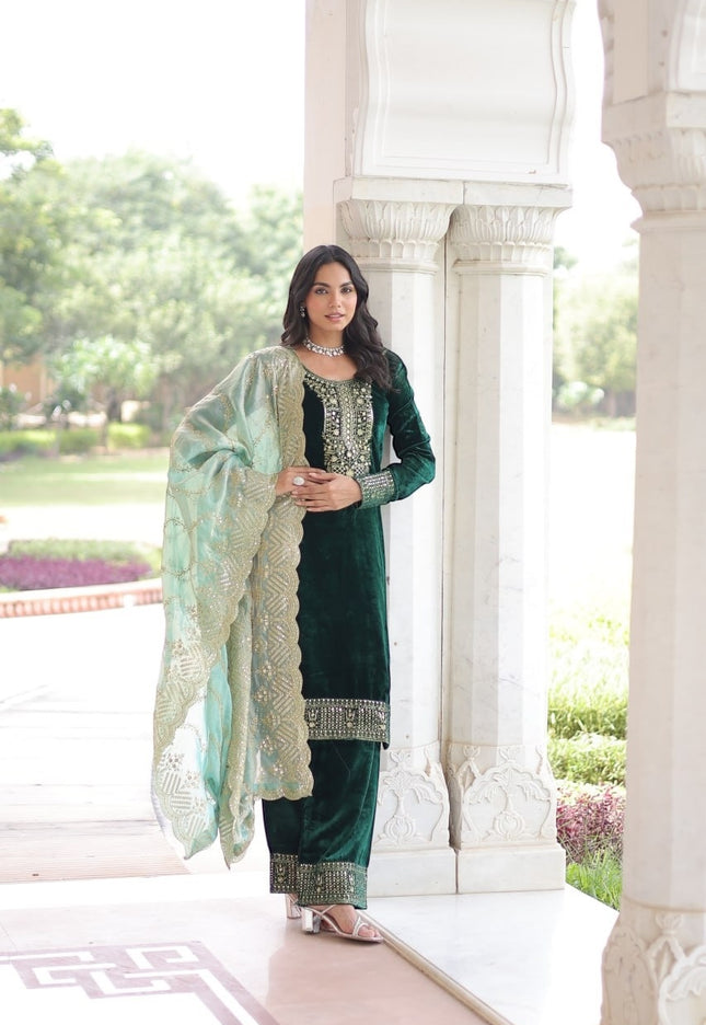 Velvet salwar suit