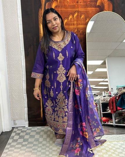 Banarasi silk salwar suit