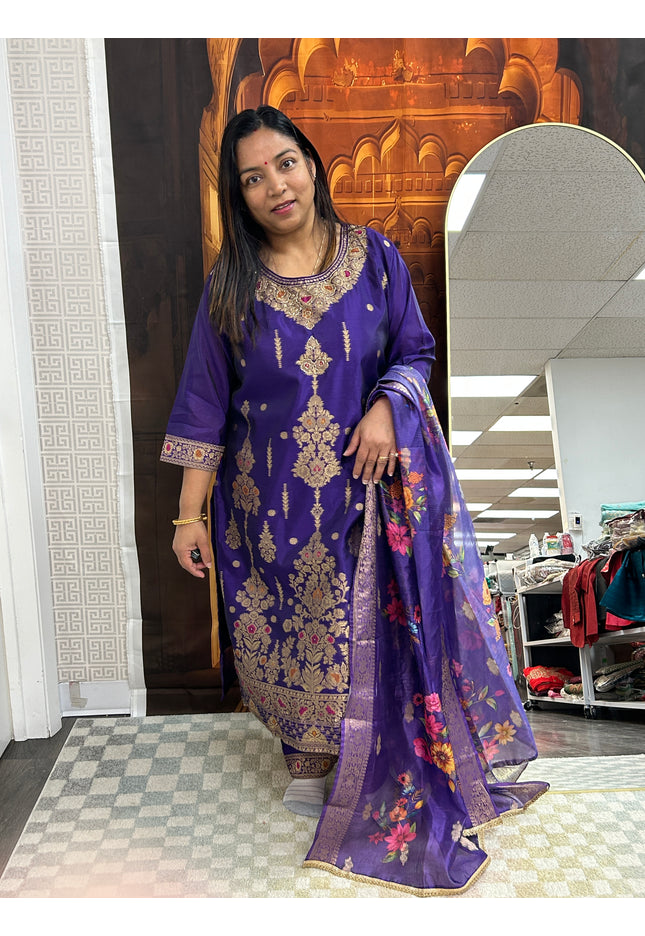 Banarasi silk salwar suit