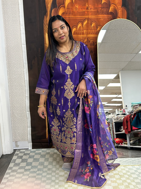 Banarasi silk salwar suit