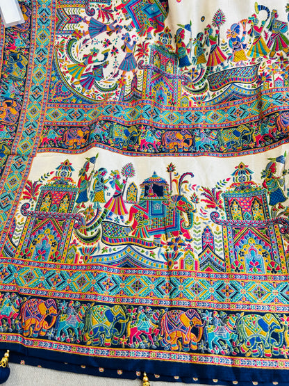 Dola silk saree with doli barat print