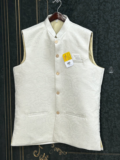 Silk vests for men | half jacket / kurta : Grey