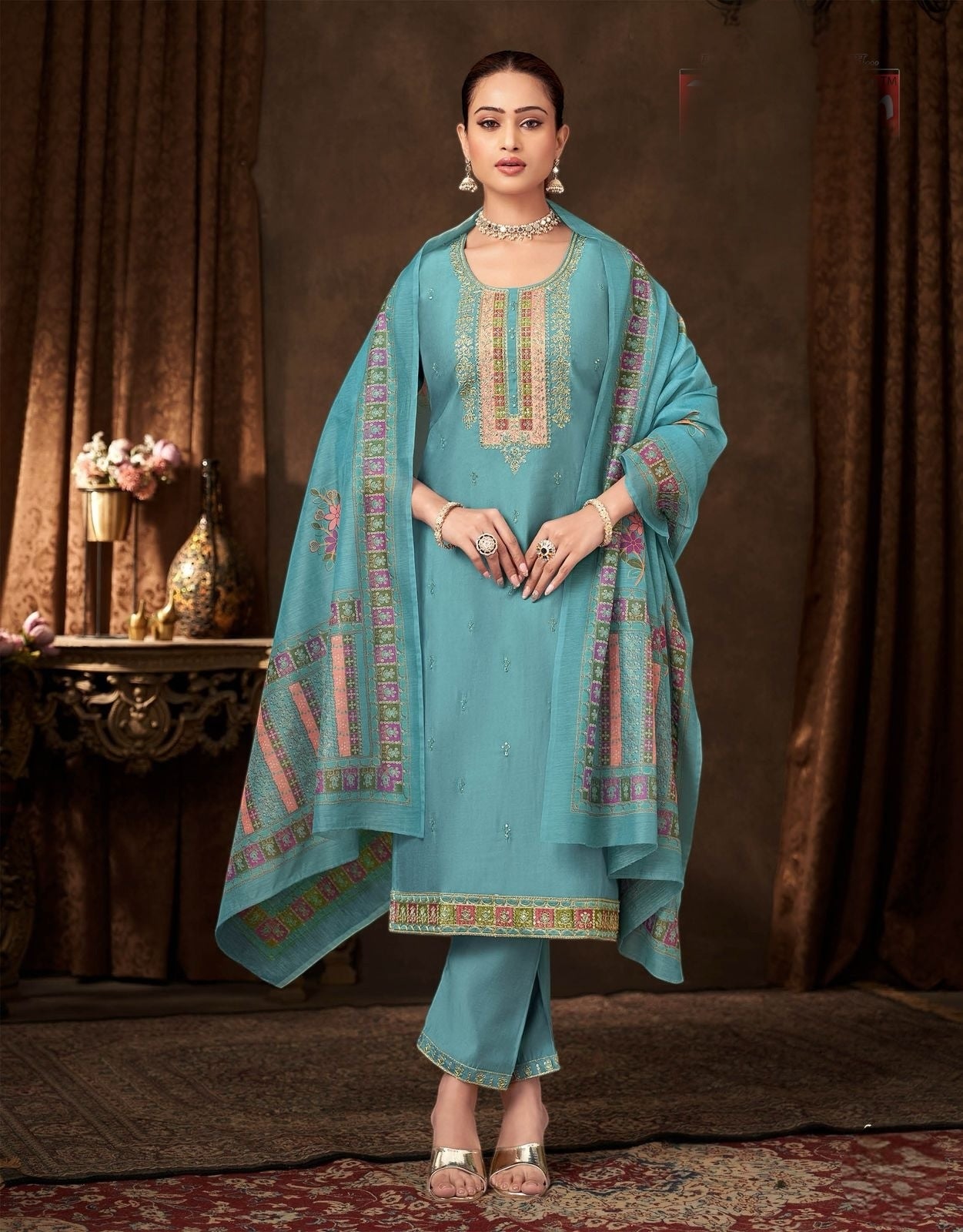 Modal silk Kurti set