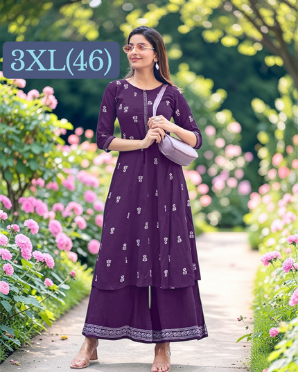 Summer Cotton Kurti plazzo set