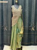 Readymade saree : pre pleated tissue silk saree