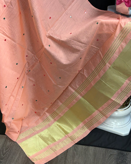 Cotton silk dupatta with small mirrors