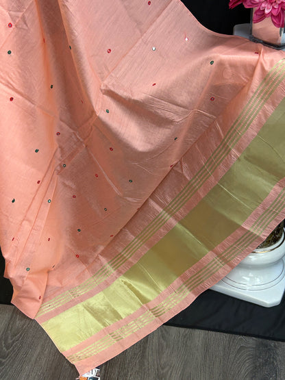 Cotton silk dupatta with small mirrors