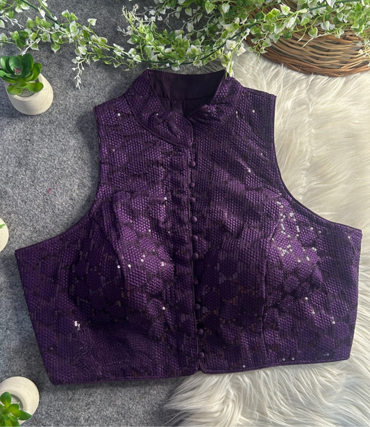 Purple Halter neck blouse