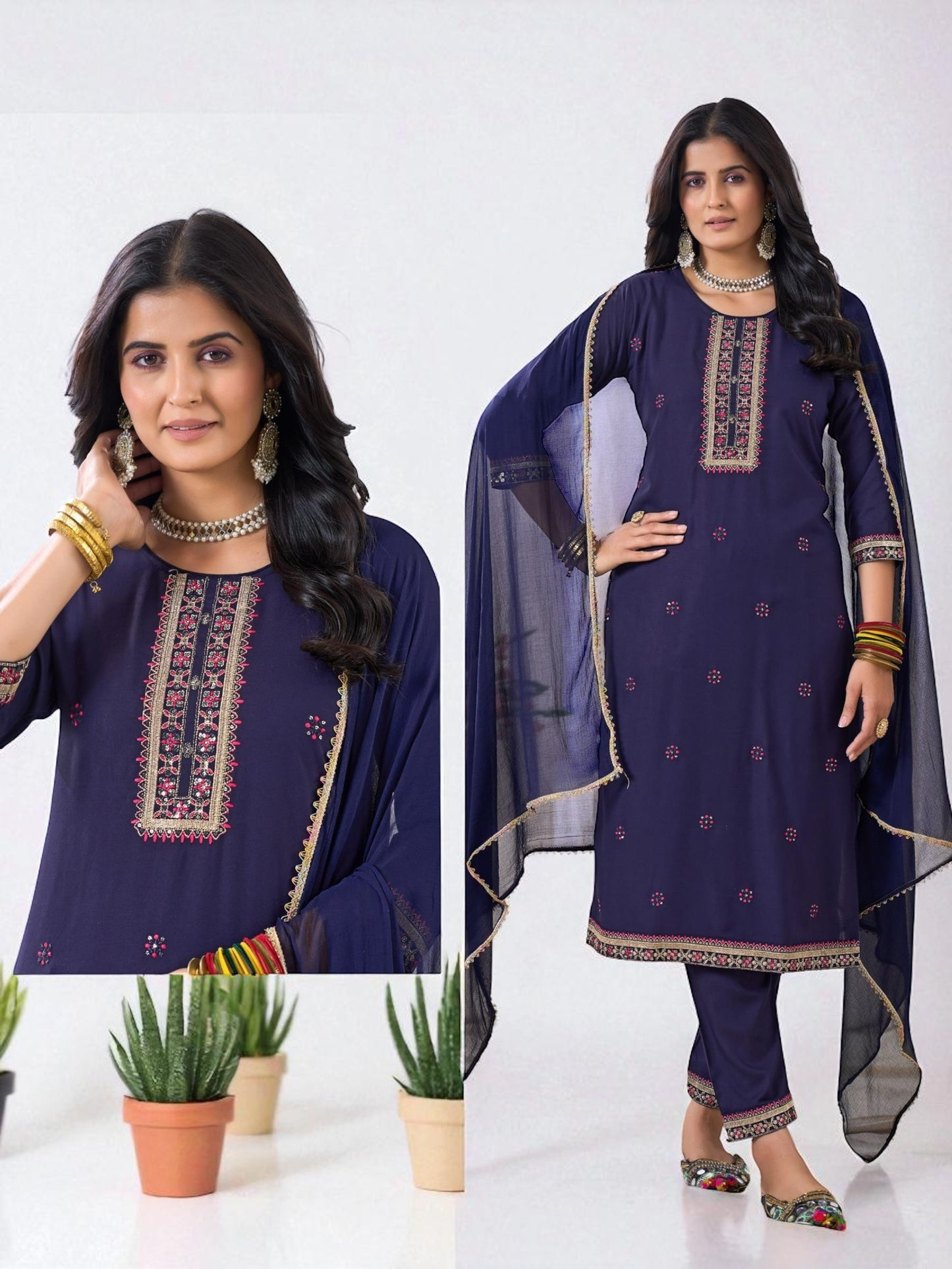 Modal silk Kurti set