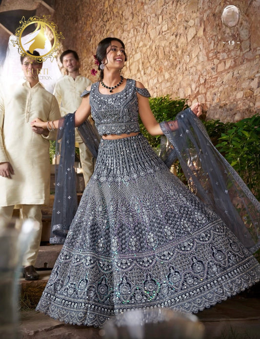 Dark blue Lehenga
