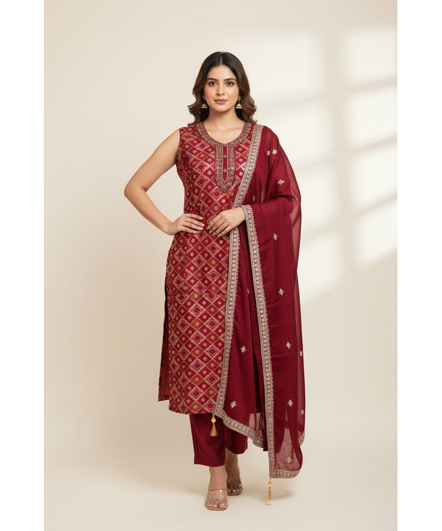 Banarasi salwar suit with heavy dupatta