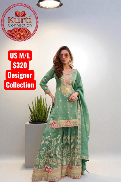 Gemini : Silk sharara sets by Kurti Connection USA