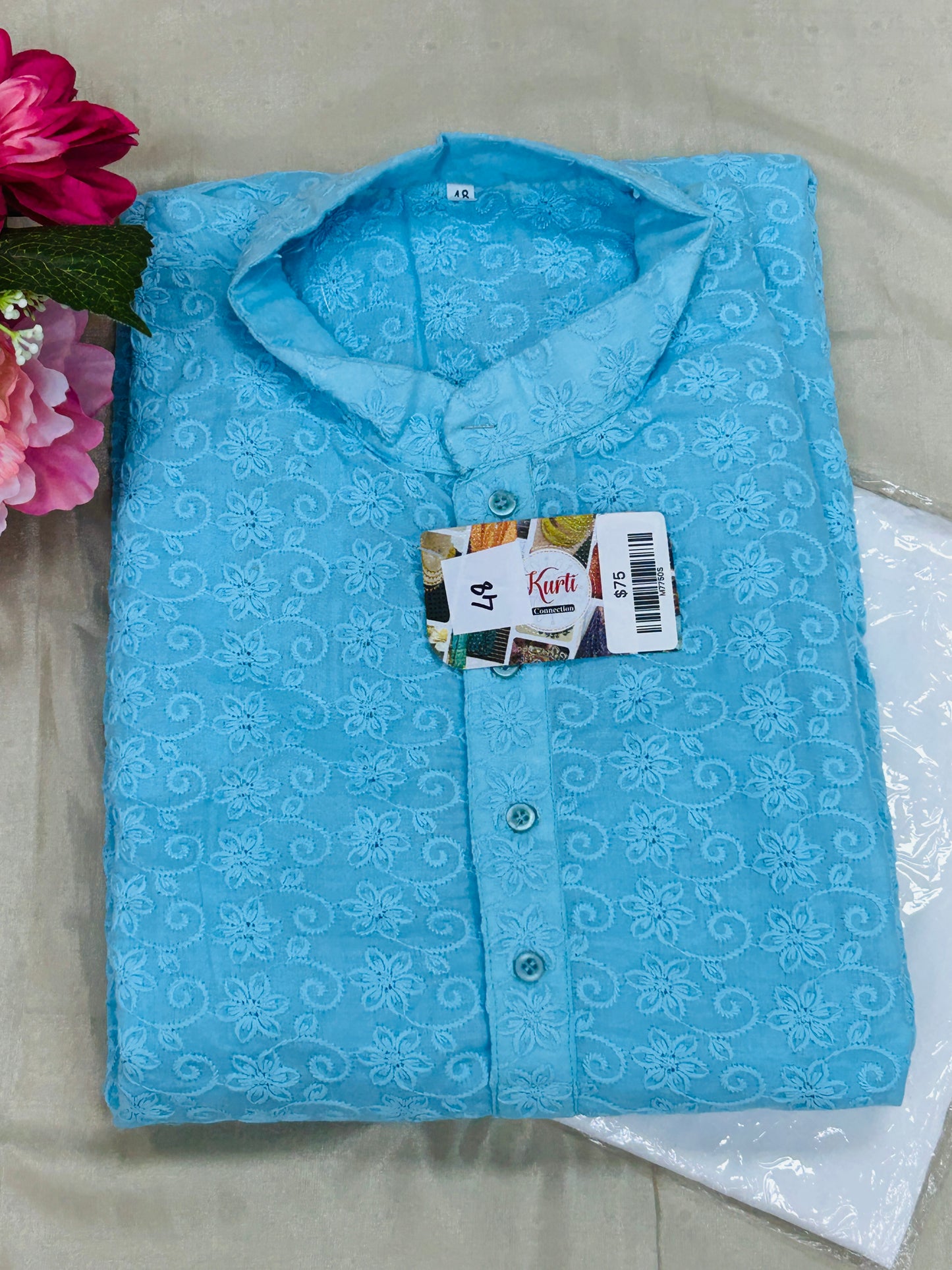 Plus size : cotton chikankari Kurta set