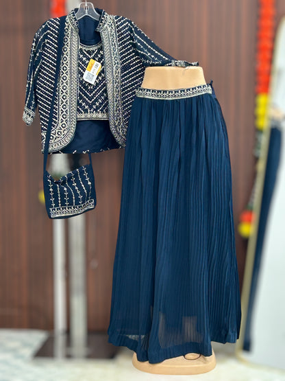 Lehenga Choli set with jacket and purse