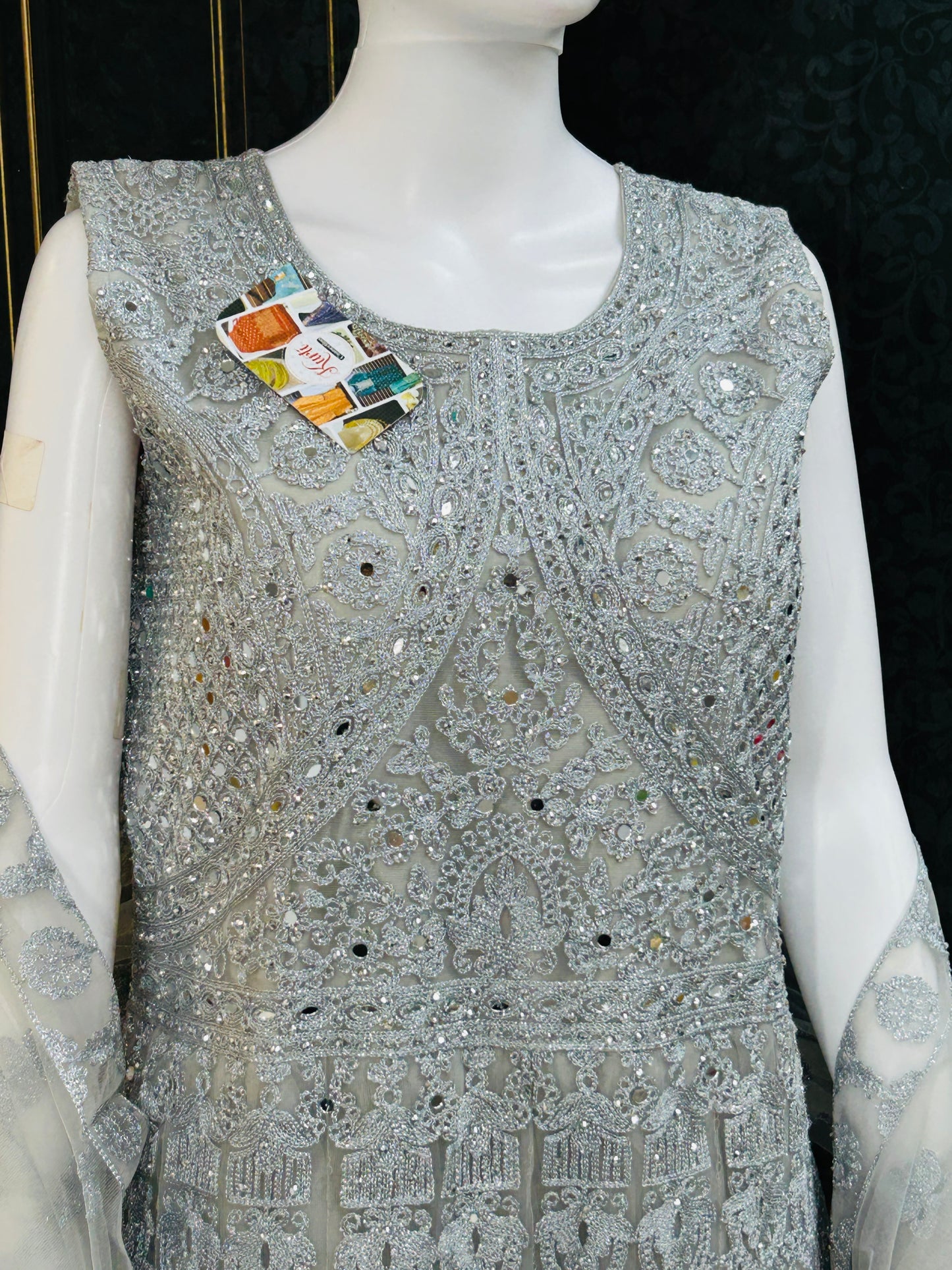 Silver Grey : Heavy party wear dress