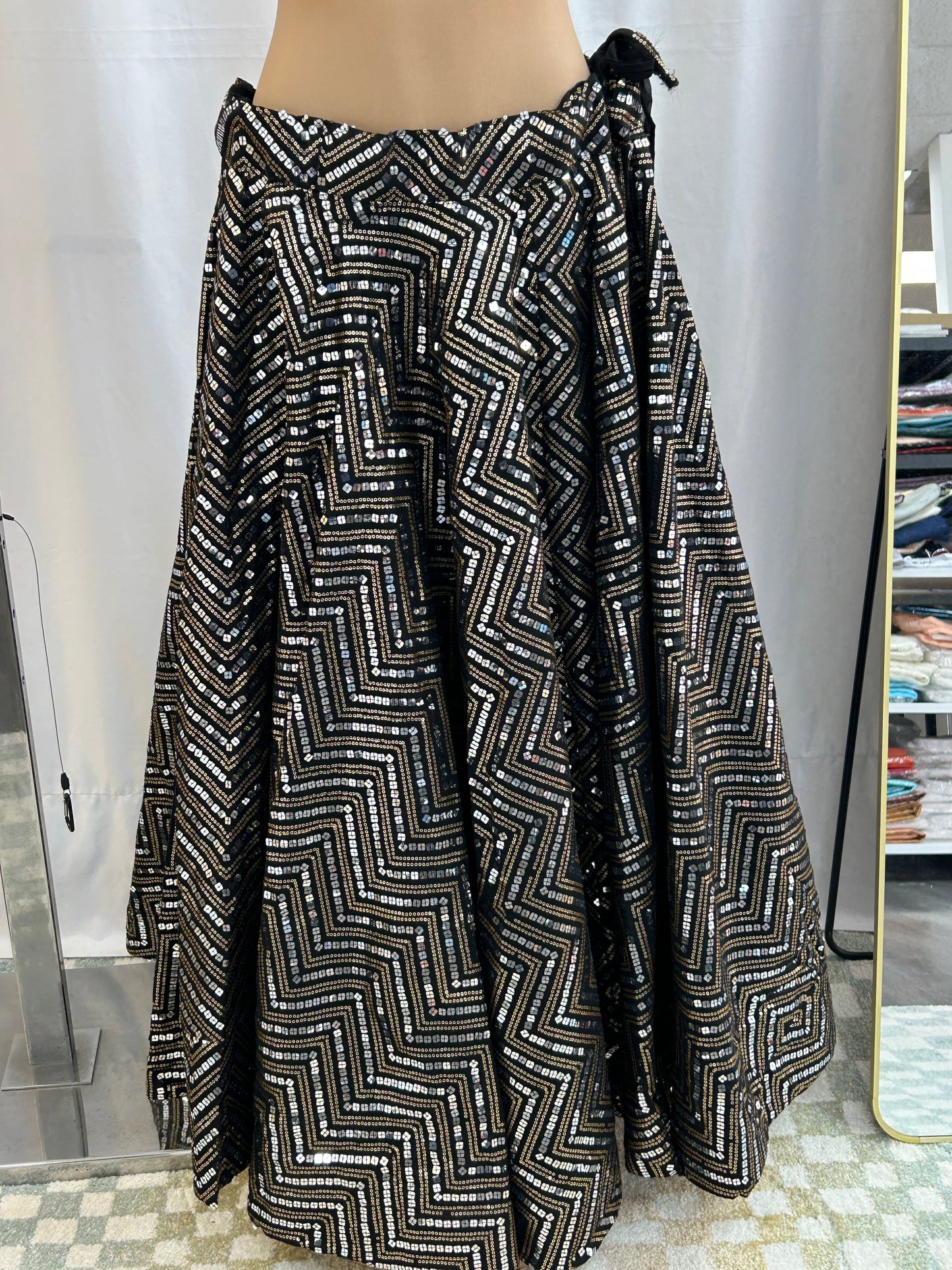 Black sequin lehenga
