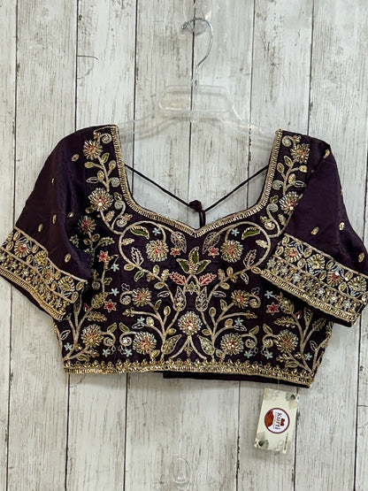 Dark purple tissue silk blouse by Kurti Connection USA