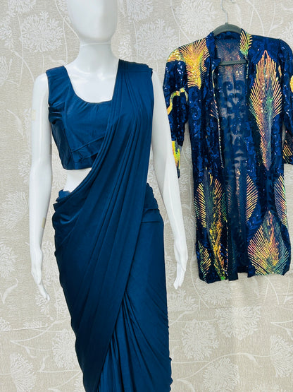 Readymade saree with jacket