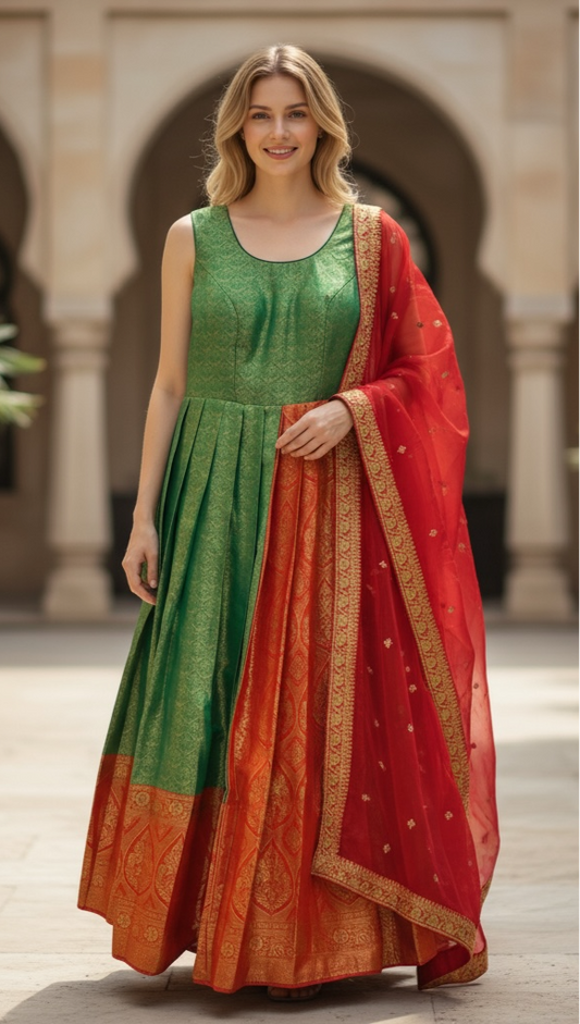 Silk long gown
