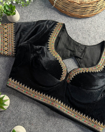 Velvet designer blouses