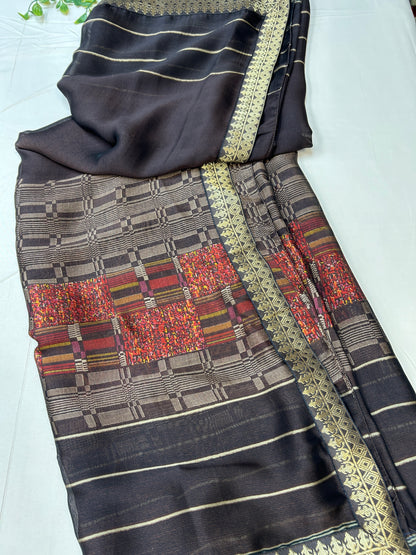 Chiffon silk saree