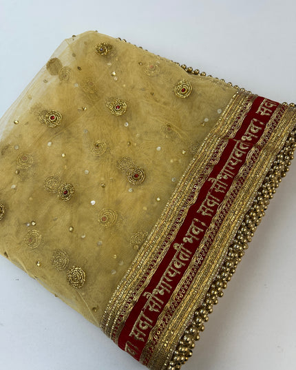 Bridal dupatta | golden dupatta for bridal lehenga/ saree