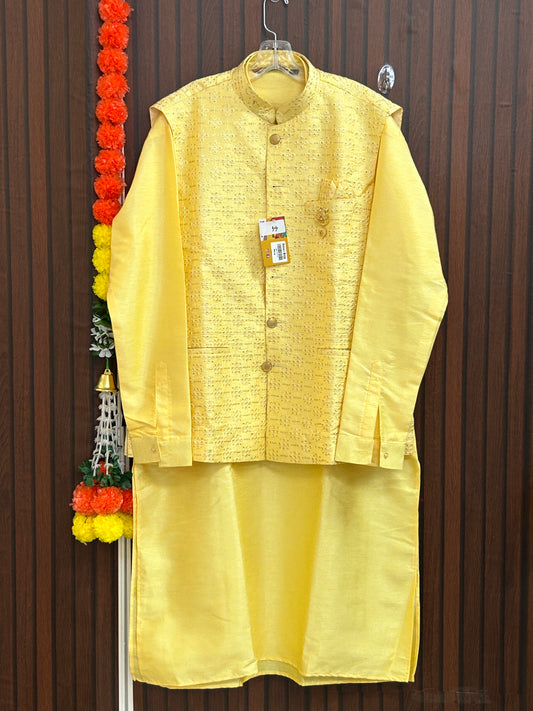 Silk kurta pajama with jacket