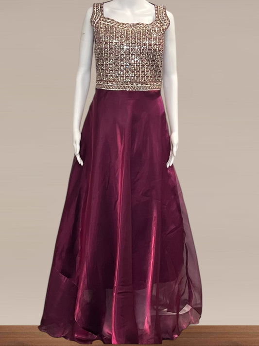 Tissue organza long gown