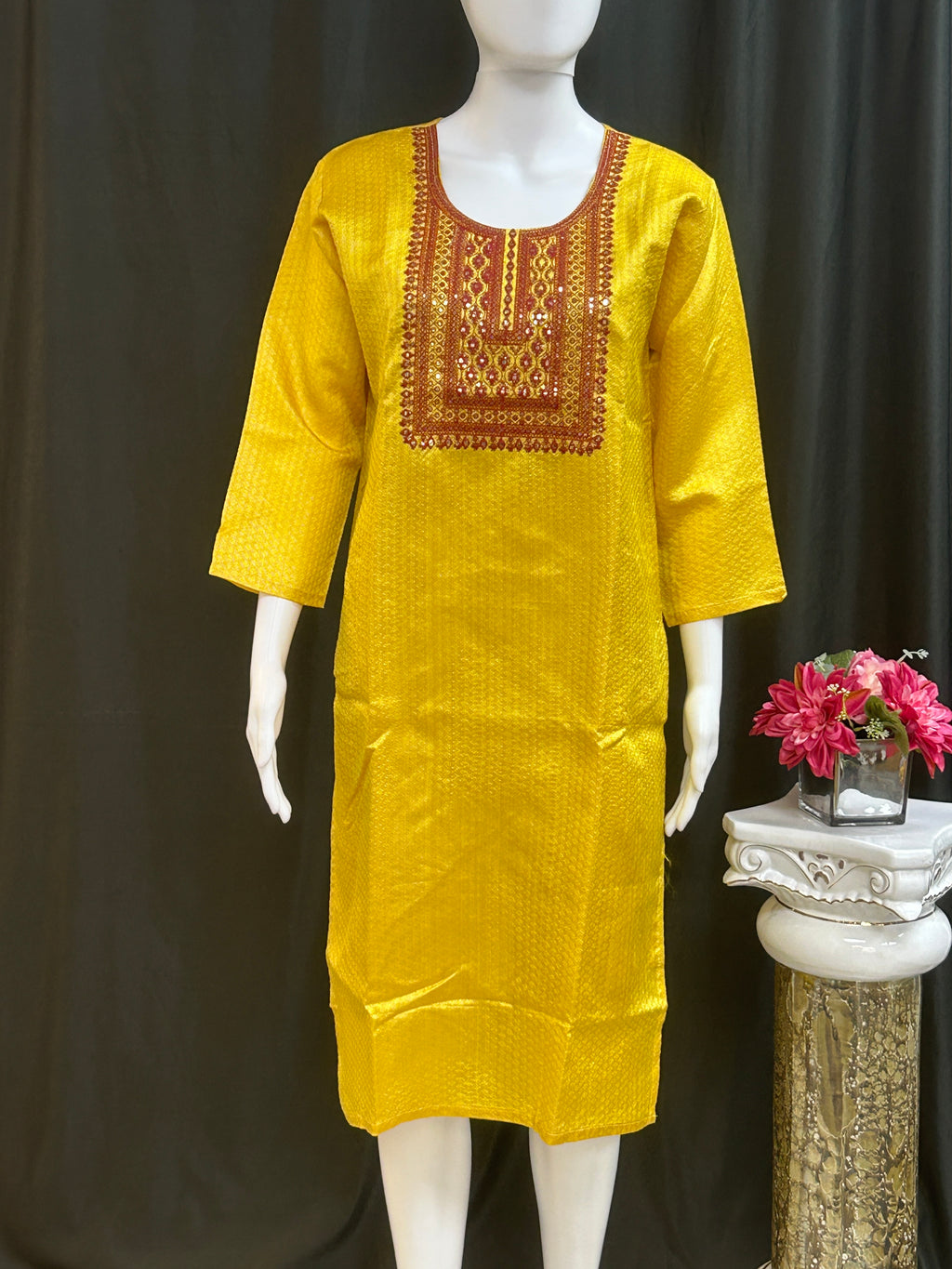 Chanderi silk kurti by Kurti Connection USA